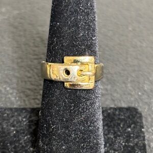 Michael Kors Gold Tone Buckle Ring 6 1/4